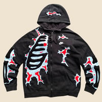 Image 1 of REWORKED NIKE CRACKY 3D PUFF SKELETON ZIPHOODIE SIZE L