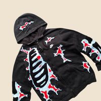 Image 4 of REWORKED NIKE CRACKY 3D PUFF SKELETON ZIPHOODIE SIZE L