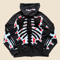 Image 7 of REWORKED NIKE CRACKY 3D PUFF SKELETON ZIPHOODIE SIZE L