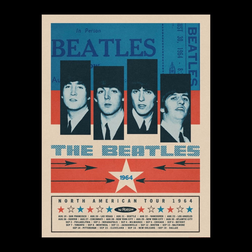 Image of The Beatles 1964 US Tour Poster Two