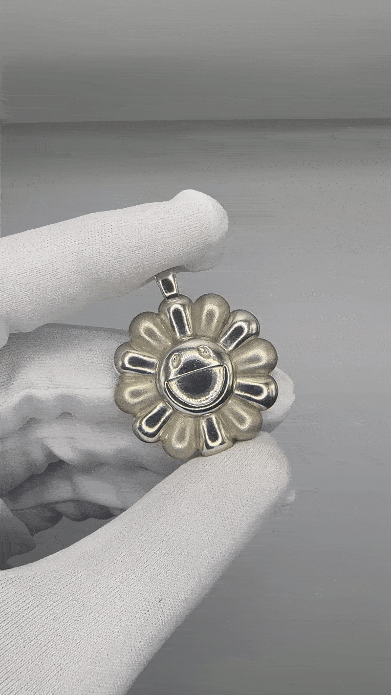 Image of Custom Sterling Silver Takashi Murakami Flower Pendant