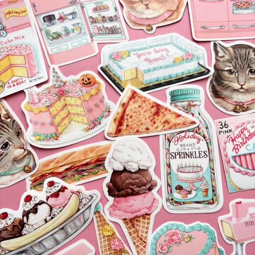 Image of Tabby cat sticker (your choice pink or blue)