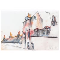 Image 1 of Footdee, Aberdeen- Sketchbook Drawing - One - coloured pencil and soft pastel on paper 