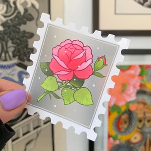 Image of CLEAR Rose Stamp STICKER