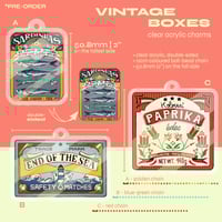 Vintage boxes - acrylic charms [PRE-ORDER]