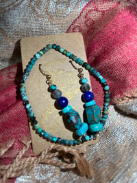 AAA Turquoise Gift Set w Lapis Labradorite Accent Beads