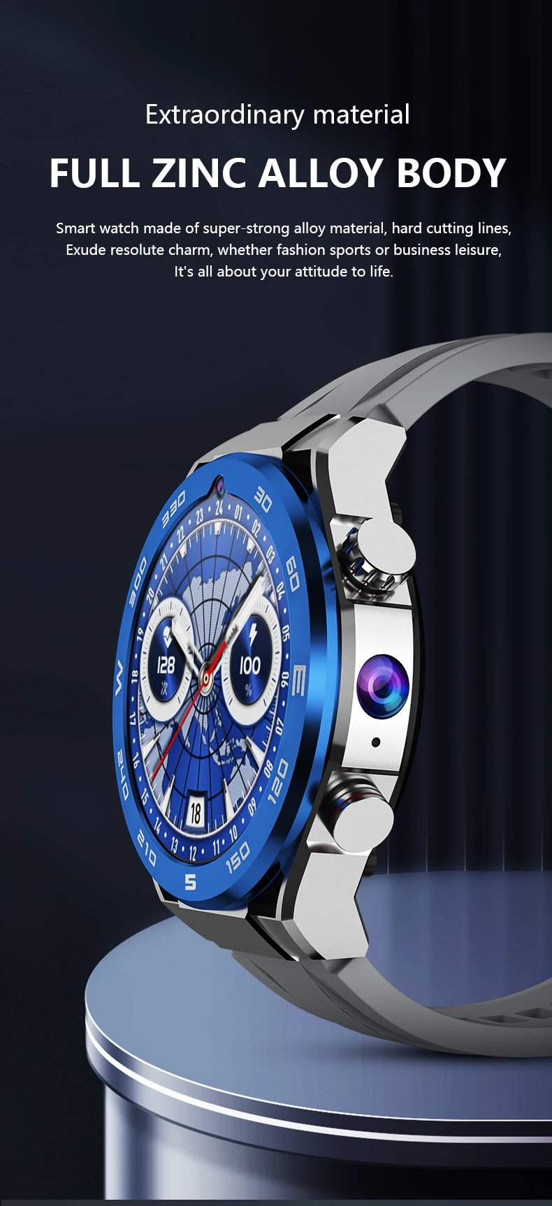 MSL 4G Smartwatch with AMOLED Screen and Dual Cameras