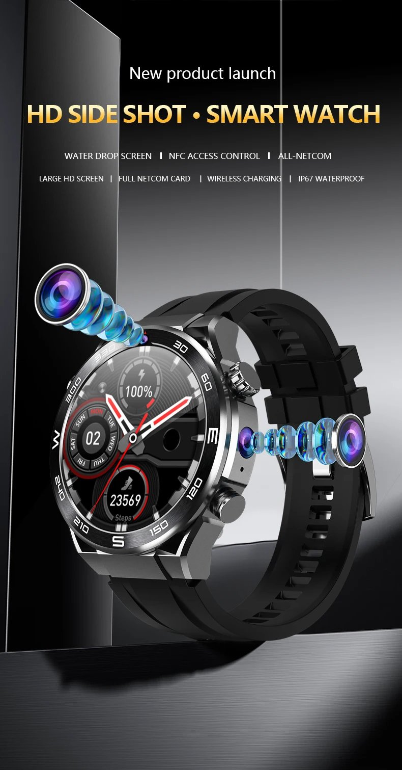 MSL 4G Smartwatch with AMOLED Screen and Dual Cameras