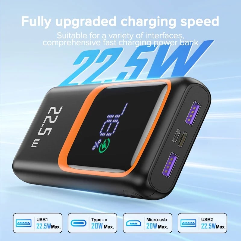 MSL 10000mAh Power Bank with PD 22.5W Fast Charging