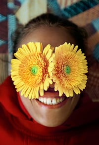 Portrait of Cathy Freeman with Flowers