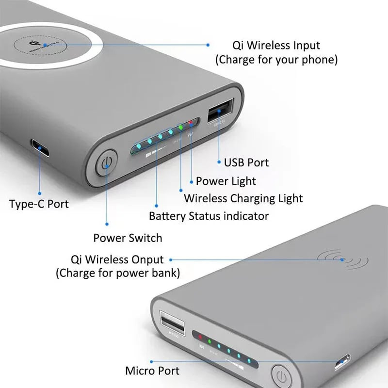 MSL 20000mAh Wireless Power Bank with Magnetic Charging and LED Display