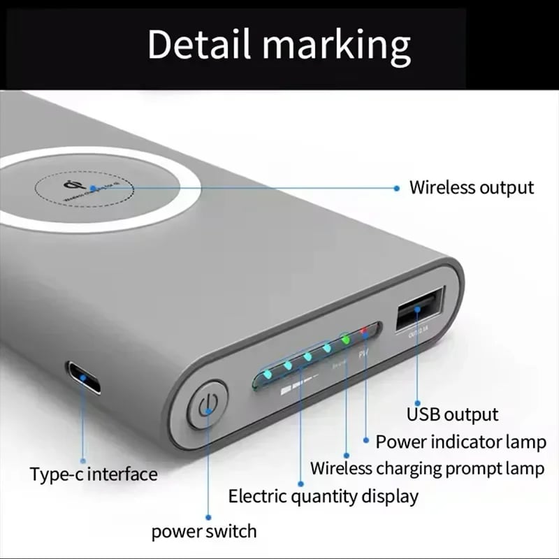 MSL 20000mAh Wireless Power Bank with Magnetic Charging and LED Display