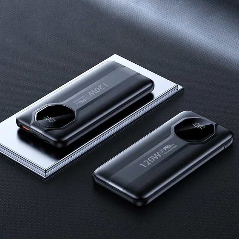 MSL 20000mAh 120W Power Bank with Built-In Cable and Fast Charging