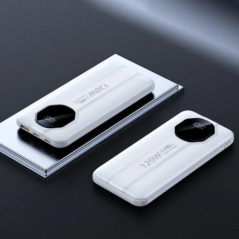 MSL 20000mAh 120W Power Bank with Built-In Cable and Fast Charging