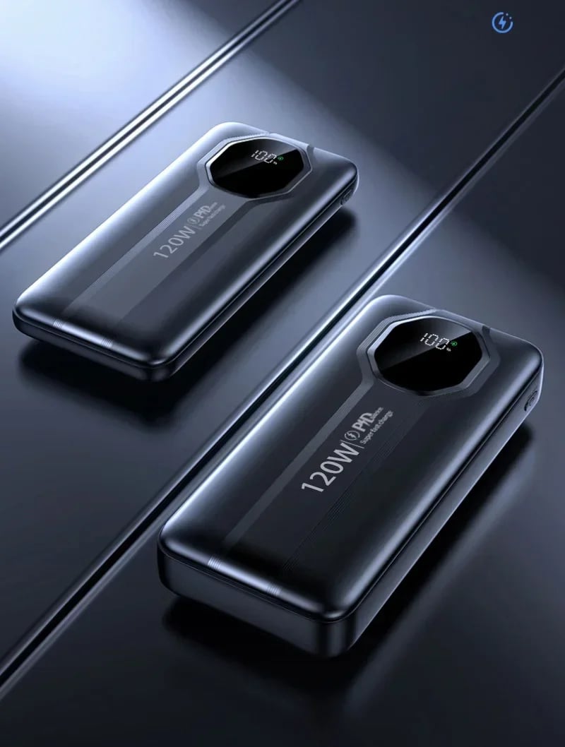 MSL 20000mAh 120W Power Bank with Built-In Cable and Fast Charging