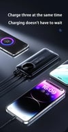 MSL 20000mAh 120W Power Bank with Built-In Cable and Fast Charging