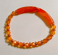 Image 1 of Sparkly orange handmade layering stretch bracelet 