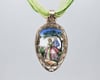 Vintage Enamel Georgian Scene Collector Spoon Pendant - K0311