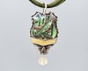 Enameled Woodsy Bird Pendant with Citrine Bead, Vintage Silverplate Collector Spoon H...