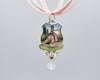 Enameled Georgian Scene with Aquamarine, Vintage Silverplate Collector Spoon Handle -...