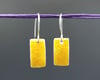 Yellow Enameled Fine Silver Rectangle Earrings - K0378