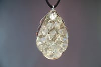 Image 1 of Sugar Spoon Pendant with Tumbled Moonstone Chips, Vintage Silverplate Sugar Spoon - K...