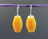 Orange Enameled Fine Silver Barrel Earrings - K0374