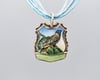 Enamel Woodsy Bird Pendant, Vintage Silverplate Collector Spoon Handle - K0282