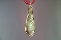Image 1 of Flatware Pendant, Vintage Silverplate Floral Fork Handle - K0049