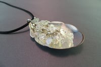 Image 2 of Sugar Spoon Pendant with Tumbled Moonstone Chips, Vintage Silverplate Sugar Spoon - K...