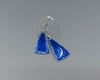 Deep Blue Enameled Fine Silver Triangle Earrings - K0370