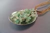 Spoon Pendant with Tumbled Adventurine Chips, Vintage Silverplate Sugar Spoon- K0003