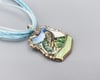 Enamel Woodsy Bird Pendant, Vintage Silverplate Collector Spoon Handle - K0282