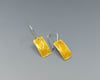 Yellow Enameled Fine Silver Rectangle Earrings - K0378