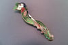 Seahorse Spoon Pendant/Pin, Vintage Brass Cloisonne Enamel Spoon Handle - K0024