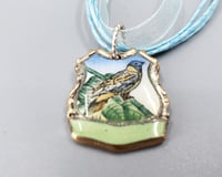 Image 4 of Enamel Woodsy Bird Pendant, Vintage Silverplate Collector Spoon Handle - K0282