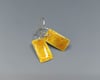 Yellow Enameled Fine Silver Rectangle Earrings - K0378