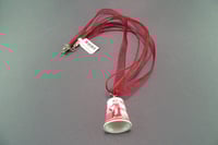 Image 5 of Thimble Pendant, Vintage Porcelain Red & White Farm Scene Thimble - K0065