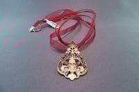 Image 5 of Enameled Spoon Handle Pendant, Vintage Brass Cloisonne Spoon - K0115