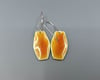 Orange Enameled Fine Silver Barrel Earrings - K0374