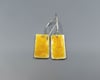 Yellow Enameled Fine Silver Rectangle Earrings - K0378