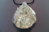 Image 5 of Sugar Spoon Pendant with Tumbled Moonstone Chips, Vintage Silverplate Sugar Spoon - K...