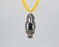 Image 1 of Curvy Flatware Handle Pendant, Vintage Silverplate Fork Handle - K0150