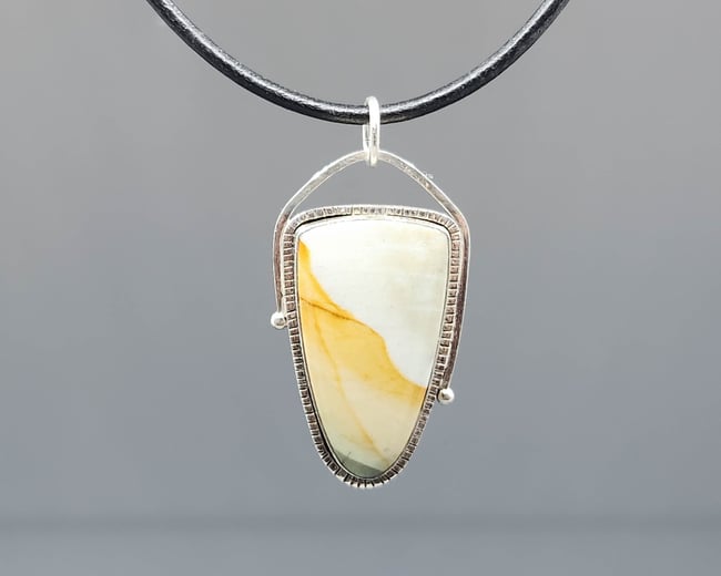 Dramatic Owyhee Picture Jasper and Sterling Pendant K0442