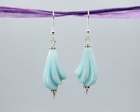 Image 1 of Carved Amazonite &amp; Sterling Earrings - K0265