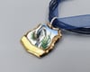 Pretty Enameled Bird Pendant, Vintage Silverplate Collector Spoon Handle - K0285