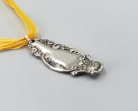 Image 2 of Curvy Flatware Handle Pendant, Vintage Silverplate Fork Handle - K0150