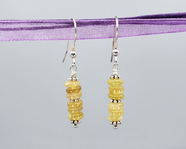 Rutilated Quartz &amp; Sterling Earrings - K0221
