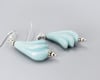 Carved Amazonite &amp; Sterling Earrings - K0265