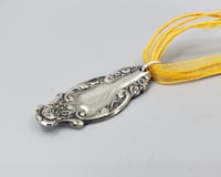 Image 3 of Curvy Flatware Handle Pendant, Vintage Silverplate Fork Handle - K0150